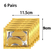 6Pair 12Pcs Under Eye Gel Patches,Eye Patches,Eye Masks Skincare,Eye Patches for Dark Circles,Anti Aging Wrinkle Hydrating Gel Eye Patches,Eye Care,Individually Packaged(Gold)